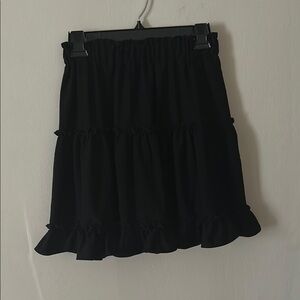 Chic Black Tiered Mini Skirt